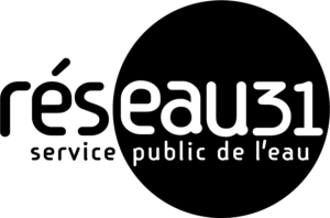Logo de Réseau31, service public de l'eau en Haute-Garonne en noir & blanc