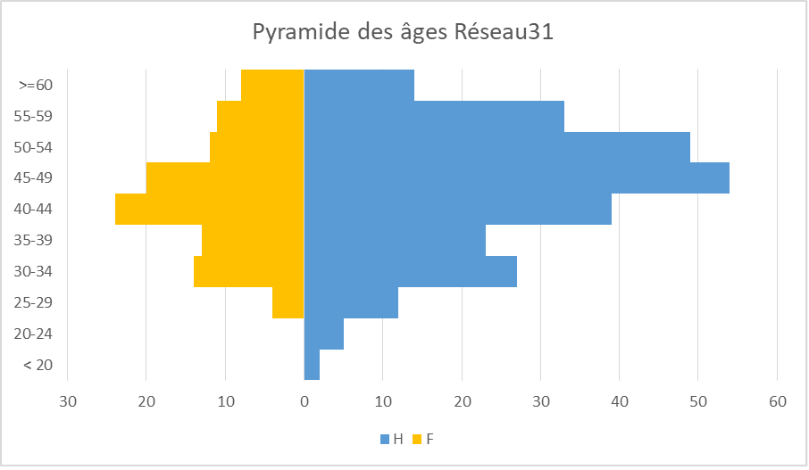 Pyramide des âges des agents