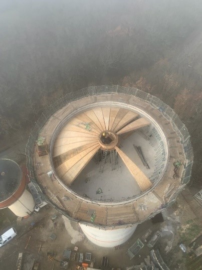 Travaux de construction du réservoir de Préserville